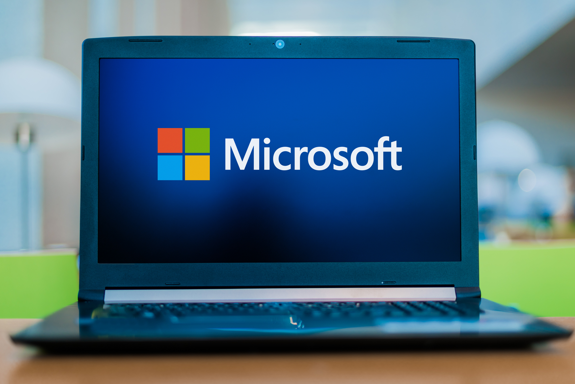 Computer Fully Microsoft Laptop computer displaying logo of Microsoft | IO-SiscomIO-Siscom